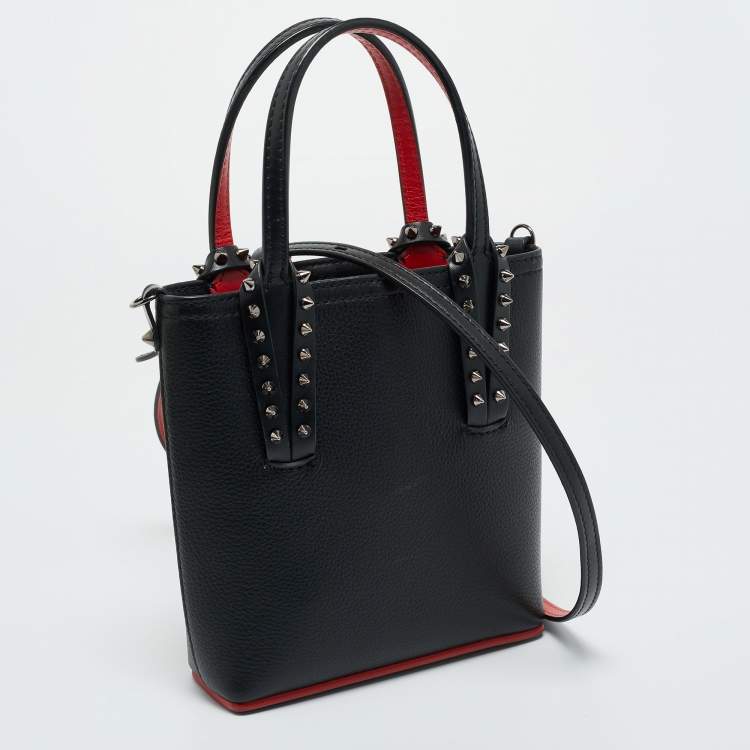 Pre Owned Christian Louboutin Black Leather Mini N/S Cabata Tote