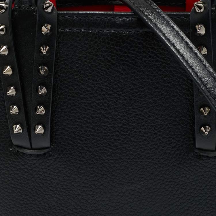 Pre Owned Christian Louboutin Black Leather Mini N/S Cabata Tote
