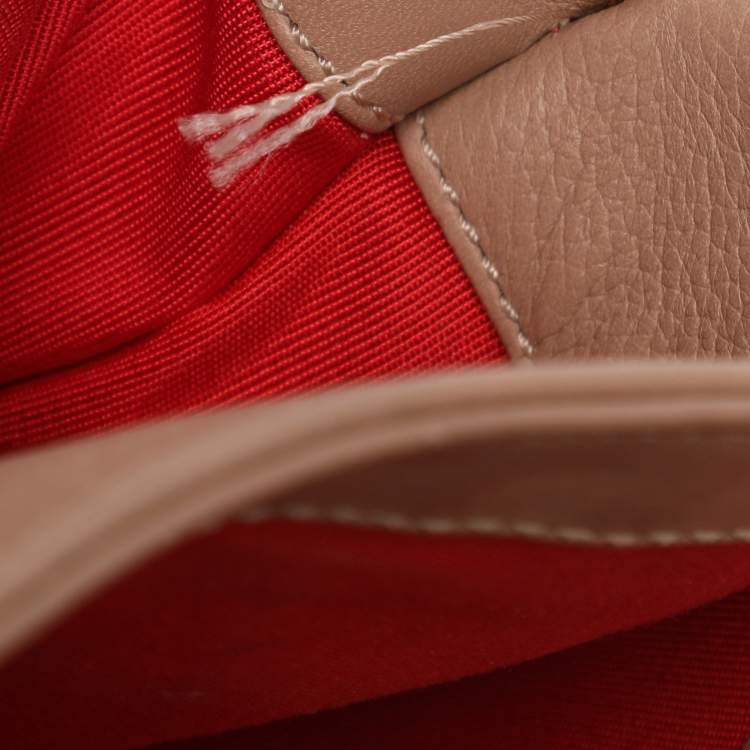Pre Owned Christian Louboutin Beige Leather Sweet Charity Shoulder Bag