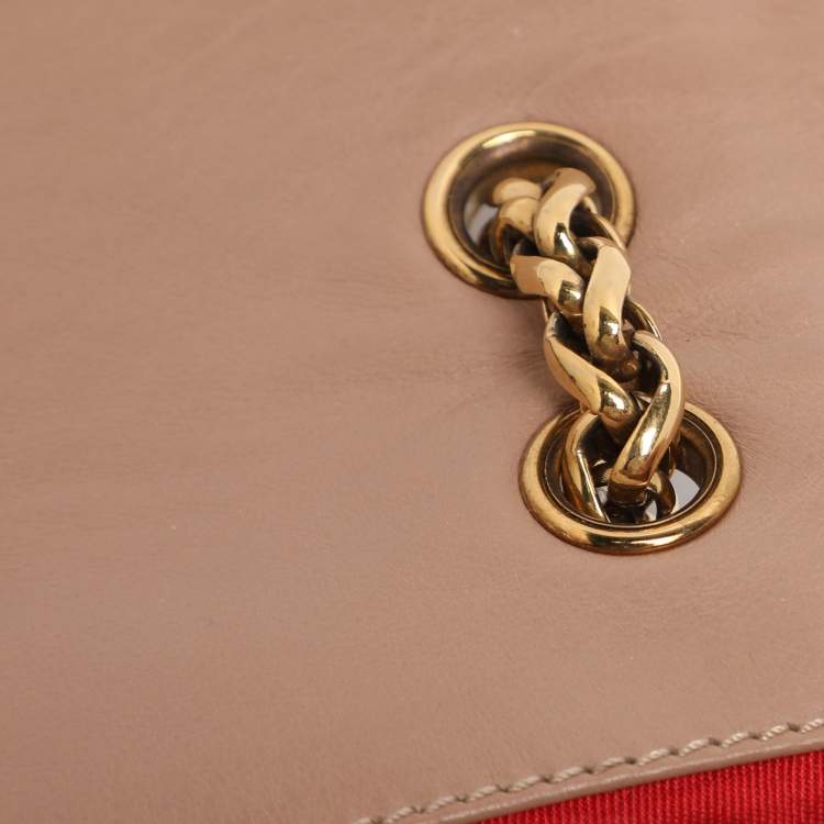 Pre Owned Christian Louboutin Beige Leather Sweet Charity Shoulder Bag