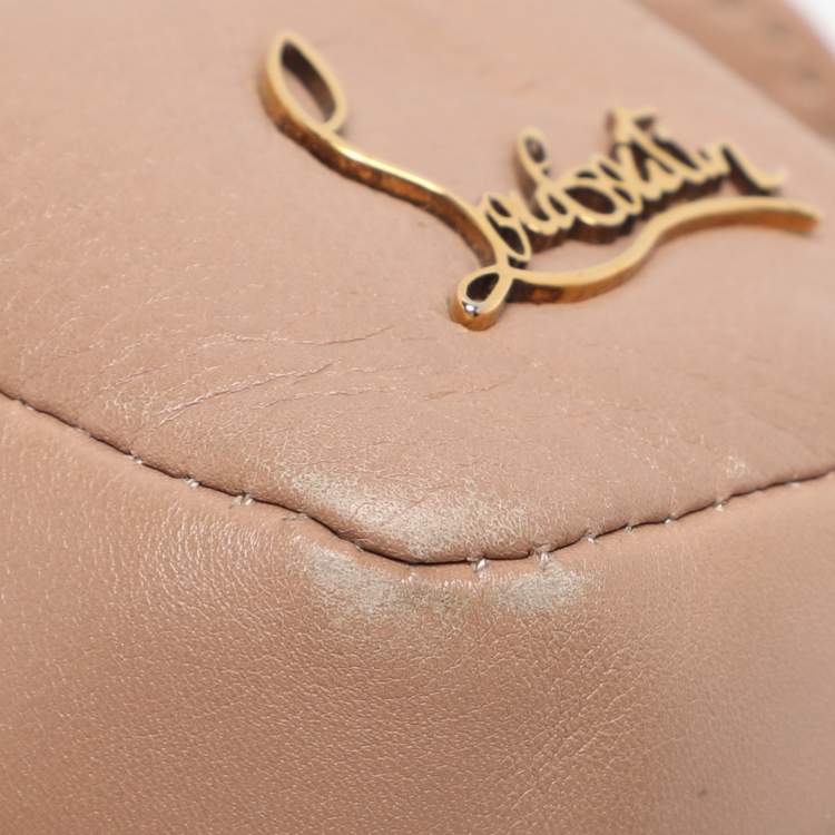Pre Owned Christian Louboutin Beige Leather Sweet Charity Shoulder Bag