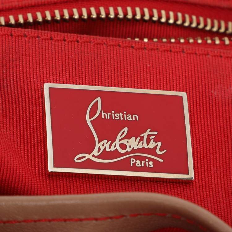 Pre Owned Christian Louboutin Beige Leather Sweet Charity Shoulder Bag