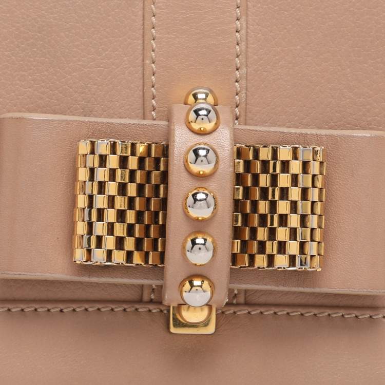 Pre Owned Christian Louboutin Beige Leather Sweet Charity Shoulder Bag