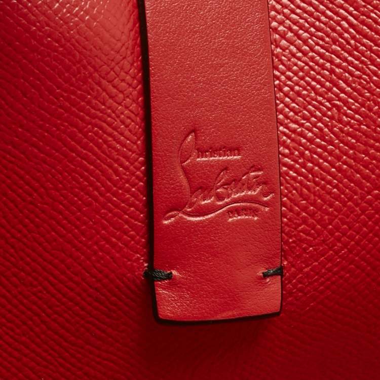 Pre Owned Christian Louboutin Black/Red Leather and Rubber Large Cabata Tote