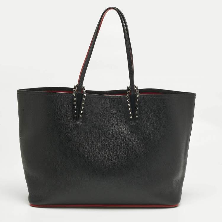 Pre Owned Christian Louboutin Black/Red Leather and Rubber Large Cabata Tote
