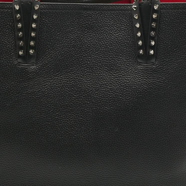 Pre Owned Christian Louboutin Black/Red Leather and Rubber Large Cabata Tote
