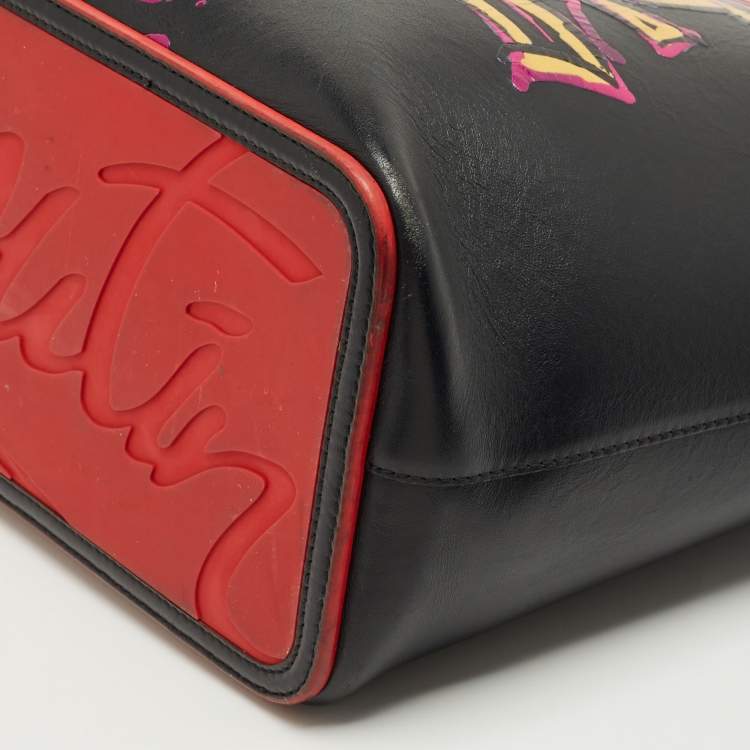 Pre Owned Christian Louboutin Black Leather Large Love Cabata Tote