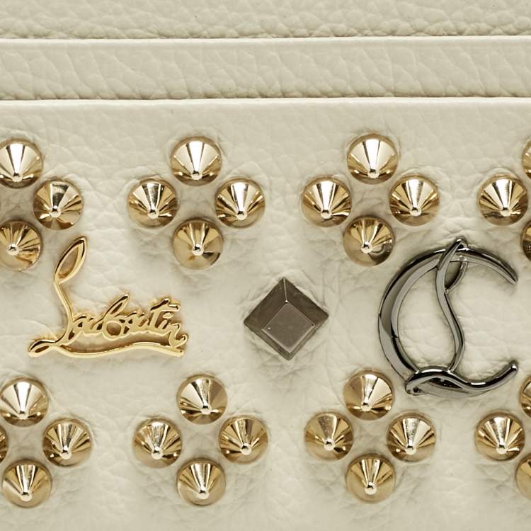 Pre Owned Christian Louboutin White Leather Kios Card Holder