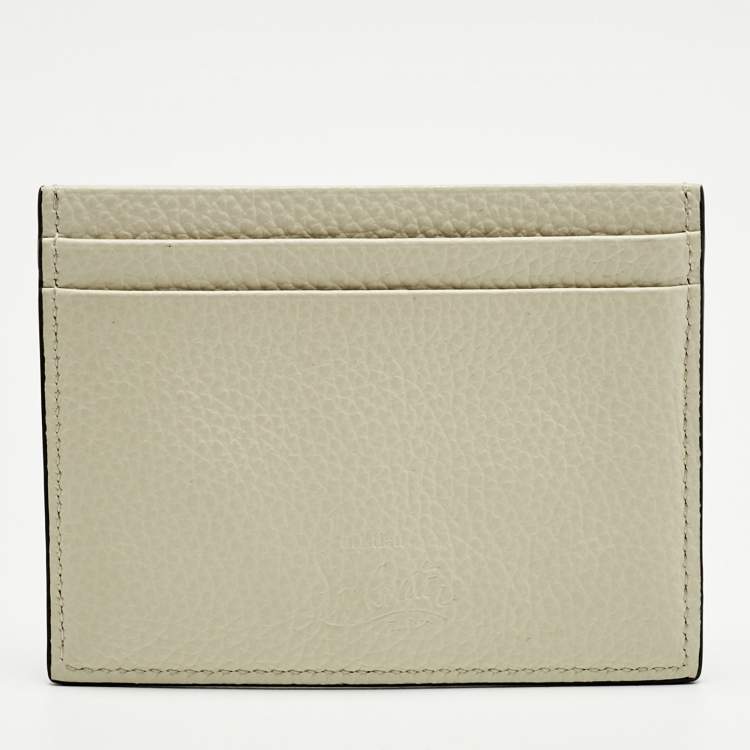 Pre Owned Christian Louboutin White Leather Kios Card Holder
