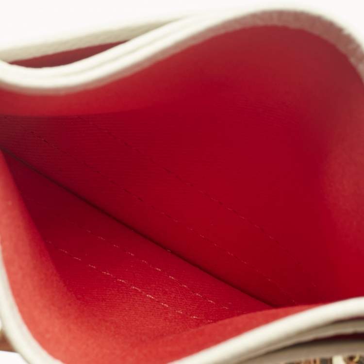 Pre Owned Christian Louboutin White Leather Kios Card Holder