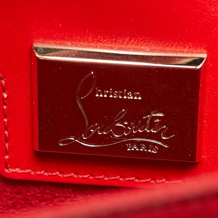 Pre Owned Christian Louboutin Paloma Medium Black/Beige Leopard Print Patent and Leather Tote