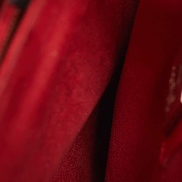 Pre Owned Christian Louboutin Paloma Medium Black/Beige Leopard Print Patent and Leather Tote