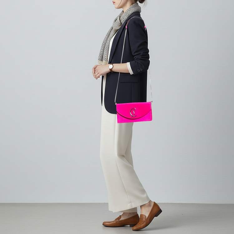 مملوكة مسبقًا Christian Louboutin Loubi54 Pink Satin Clutch Bag