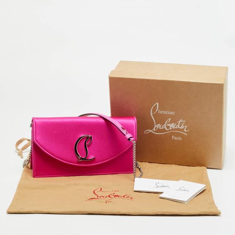 مملوكة مسبقًا Christian Louboutin Loubi54 Pink Satin Clutch Bag