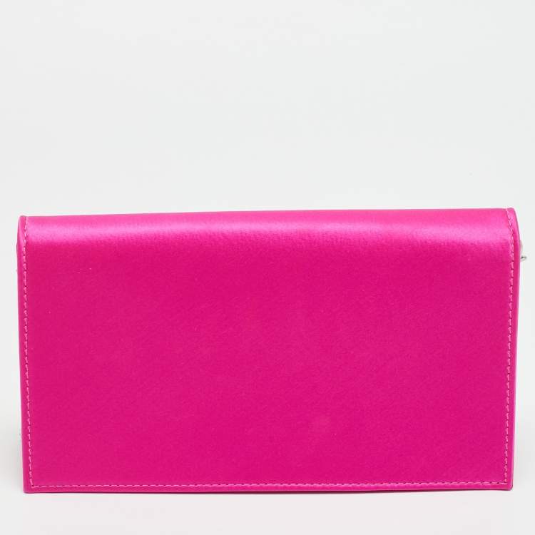 مملوكة مسبقًا Christian Louboutin Loubi54 Pink Satin Clutch Bag