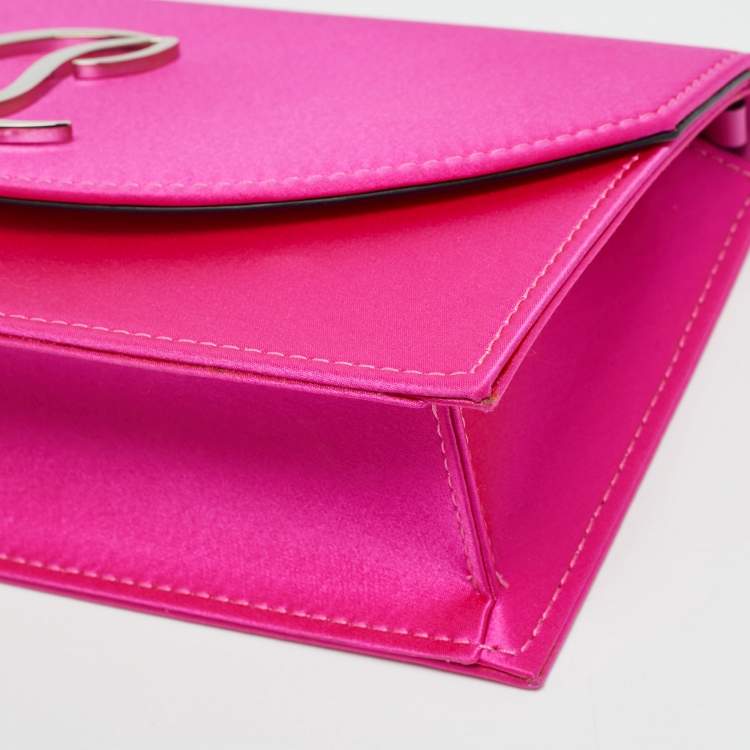 مملوكة مسبقًا Christian Louboutin Loubi54 Pink Satin Clutch Bag