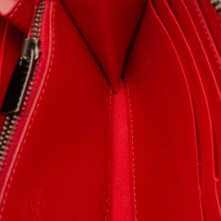 Pre Owned Christian Louboutin Panettone Dark Grey Leather Studded Zip Around Wallet