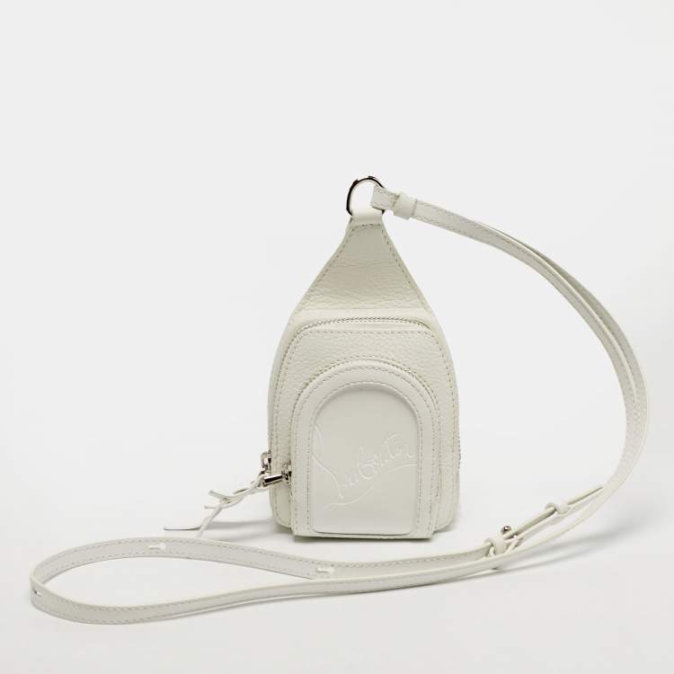 مملوكة مسبقًا Christian Louboutin Loubifunk Mini White Leather Crossbody Bag