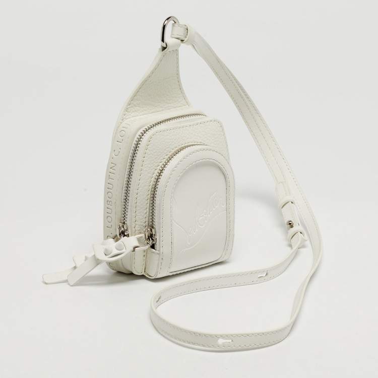 مملوكة مسبقًا Christian Louboutin Loubifunk Mini White Leather Crossbody Bag