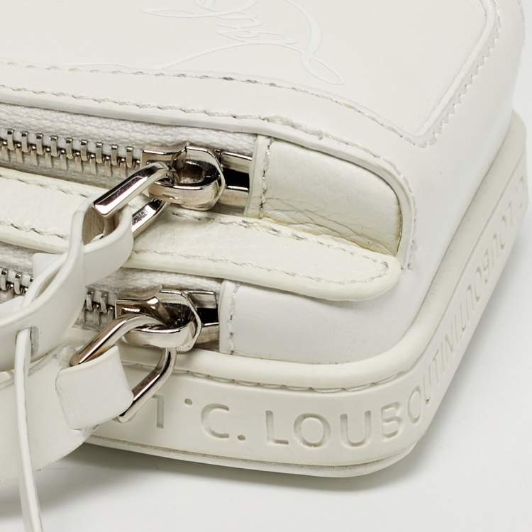 مملوكة مسبقًا Christian Louboutin Loubifunk Mini White Leather Crossbody Bag