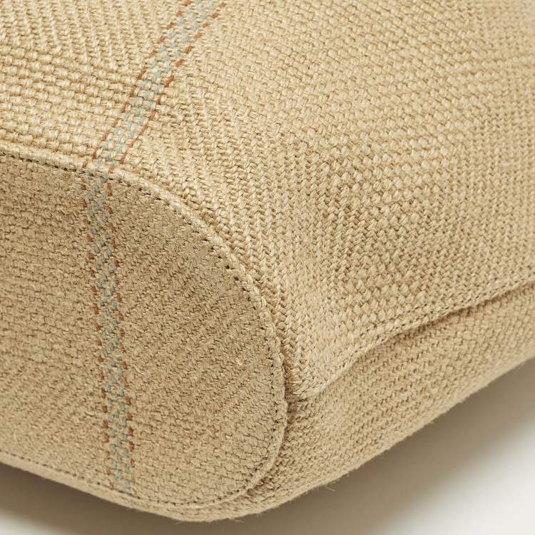 Pre Owned Christian Louboutin By My Side Beige Jute Tote