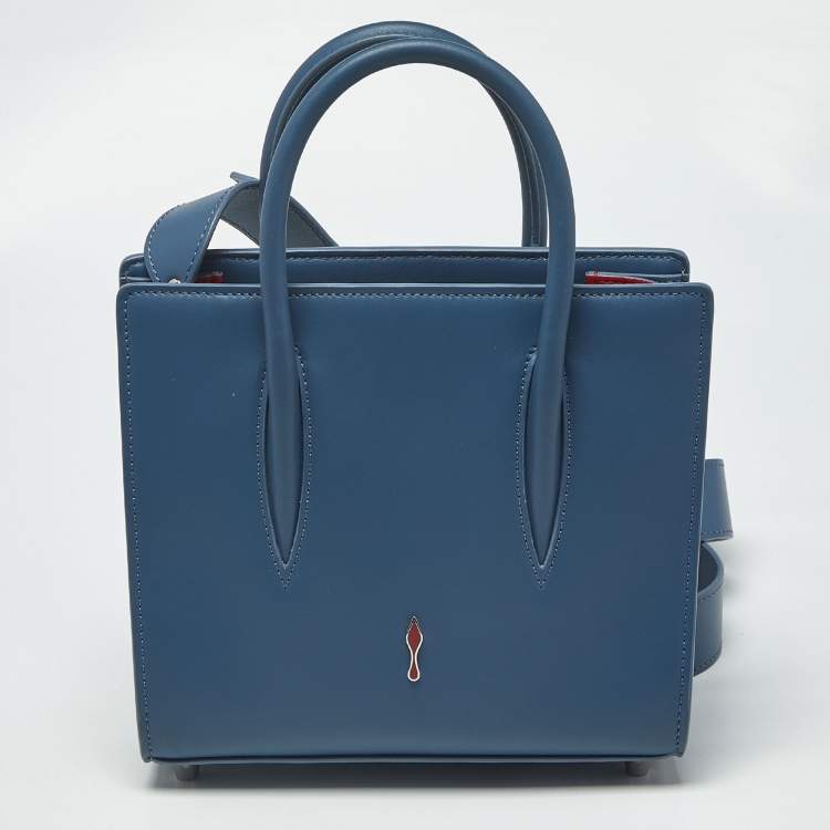 Pre Owned Christian Louboutin Paloma Spike Blue Denim and Leather Tote