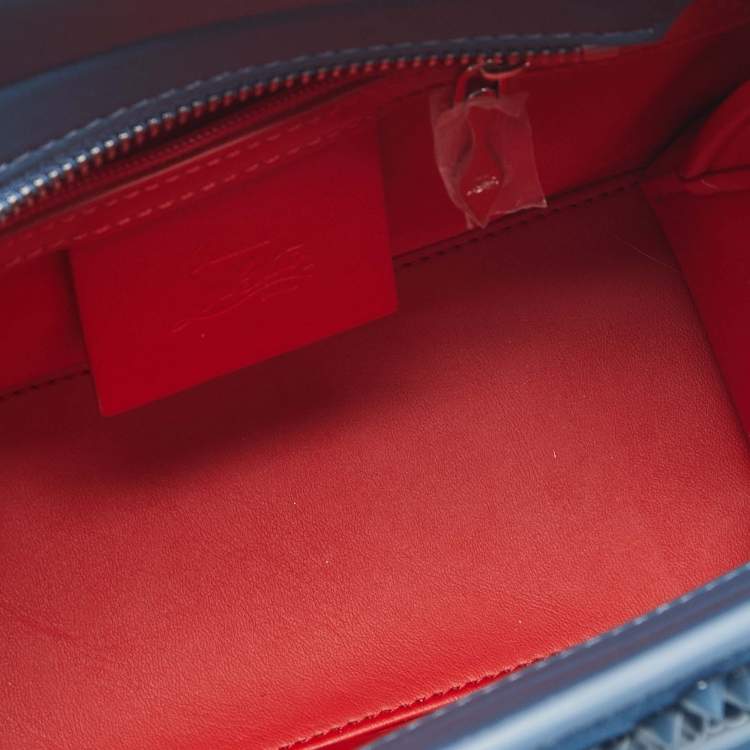 Pre Owned Christian Louboutin Paloma Spike Blue Denim and Leather Tote