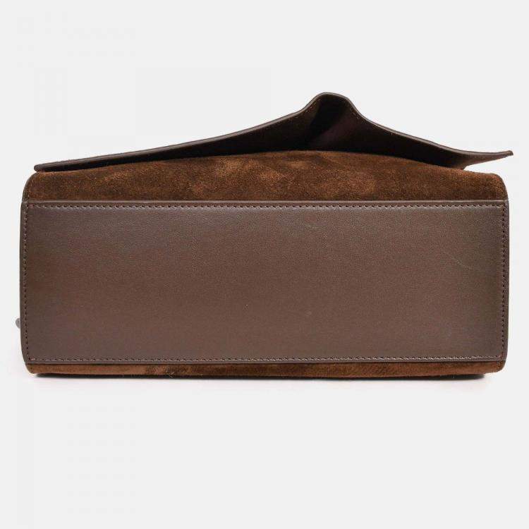 Pre Owned Christian Louboutin Brown Suede Baggy Small Shoulder Bag