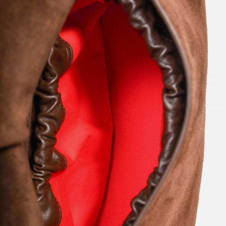 Pre Owned Christian Louboutin Brown Suede Baggy Small Shoulder Bag