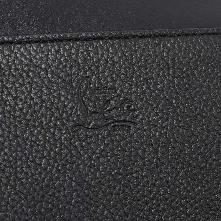 Pre Owned Christian Louboutin Paloma Love Embellished Leather and Suede Chain Clutch