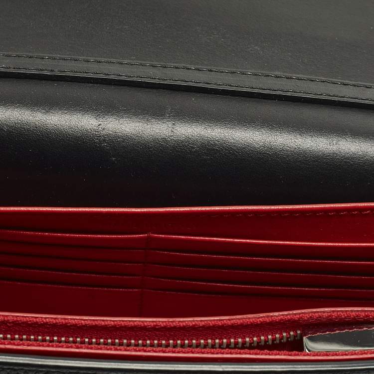 Pre Owned Christian Louboutin Paloma Love Embellished Leather and Suede Chain Clutch