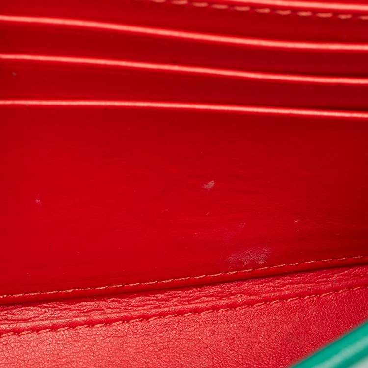 مملوكة مسبقًا Christian Louboutin Rubylou Green Leather and Suede Clutch Bag