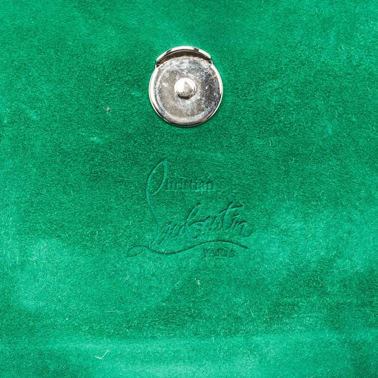 مملوكة مسبقًا Christian Louboutin Rubylou Green Leather and Suede Clutch Bag