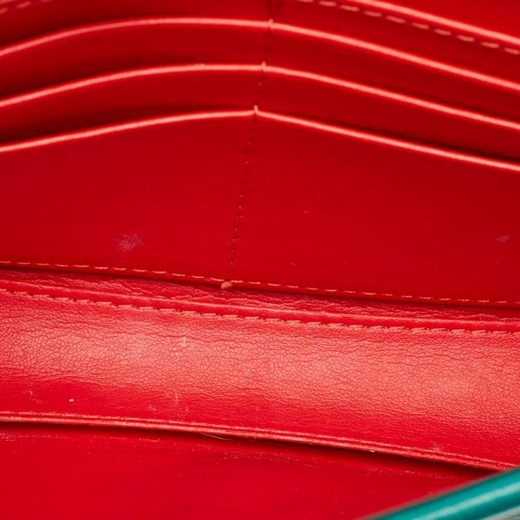 مملوكة مسبقًا Christian Louboutin Rubylou Green Leather and Suede Clutch Bag