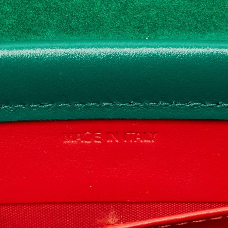 مملوكة مسبقًا Christian Louboutin Rubylou Green Leather and Suede Clutch Bag