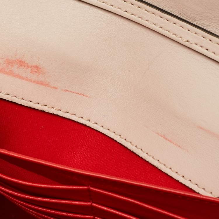 Pre Owned Christian Louboutin Paloma Embellished Leather and Patent Leather Chain Clutch