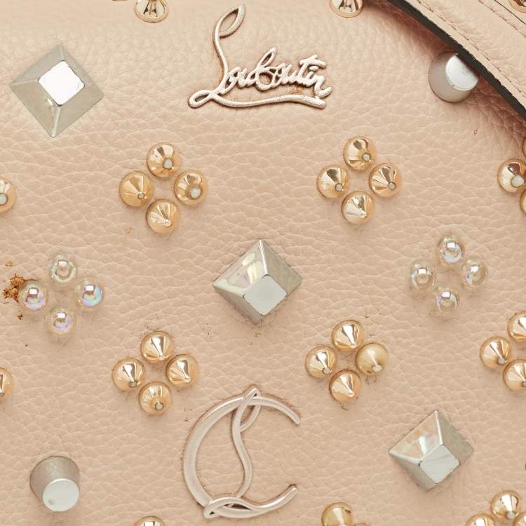 Pre Owned Christian Louboutin Paloma Embellished Leather and Patent Leather Chain Clutch