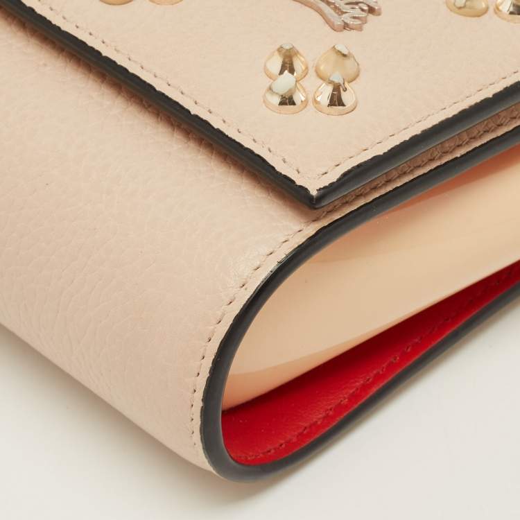 Pre Owned Christian Louboutin Paloma Embellished Leather and Patent Leather Chain Clutch