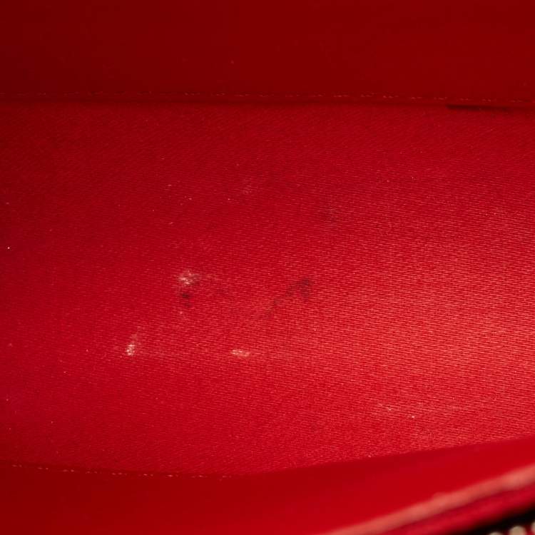 Pre Owned Christian Louboutin Paloma Embellished Leather and Patent Leather Chain Clutch