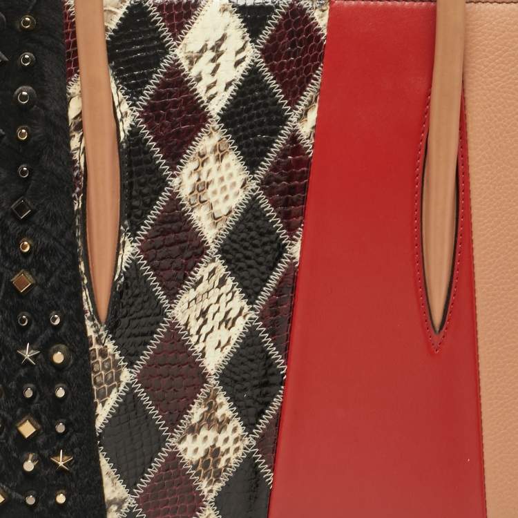 Pre Owned Christian Louboutin Paloma Medium Multicolor Mixed Leather Tote