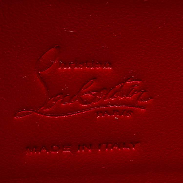 Pre Owned Christian Louboutin Loubi54 Small Red Patent Leather Clutch