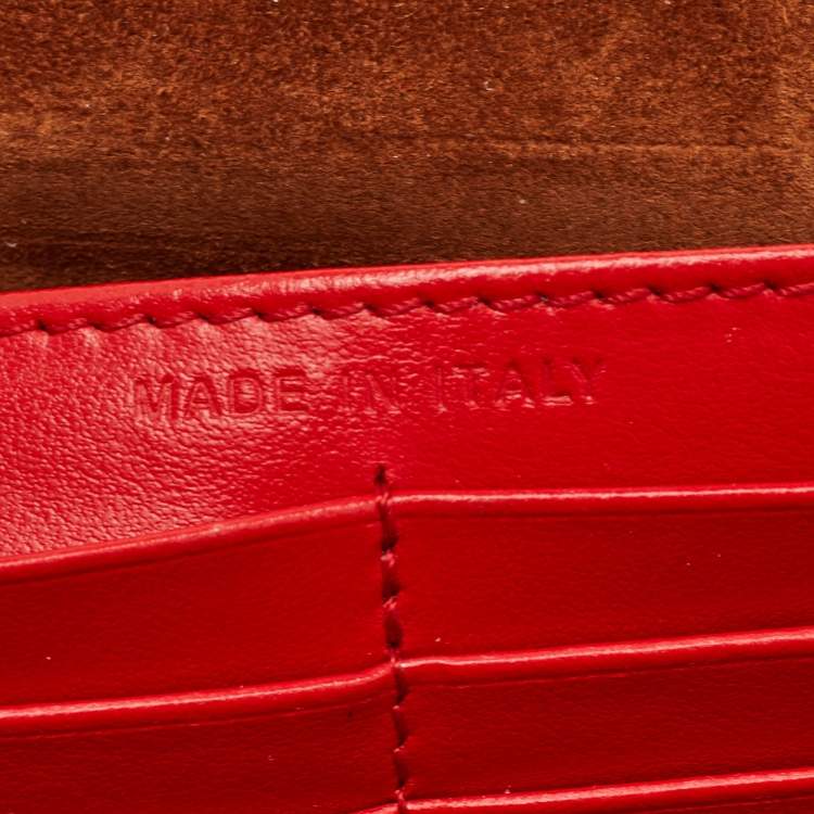 Pre Owned Christian Louboutin Paloma Brown/Black Leopard Print Suede and Leather Chain Clutch