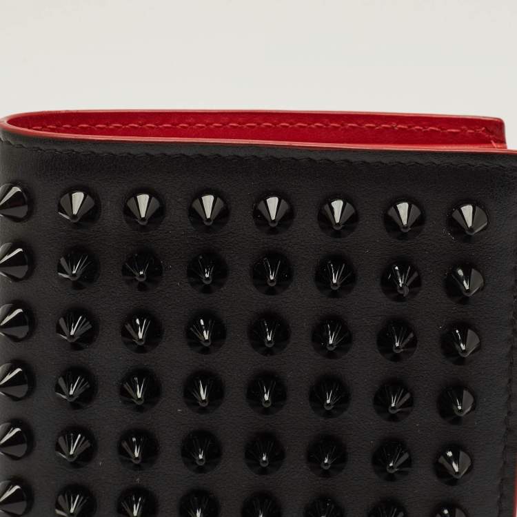 Pre Owned Christian Louboutin Paros Black Leather Bifold Wallet