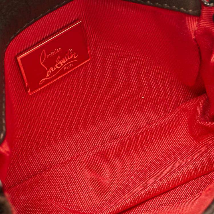 Pre Owned Christian Louboutin White Animal Print Calfhair Mini Sweet Charity Shoulder Bag