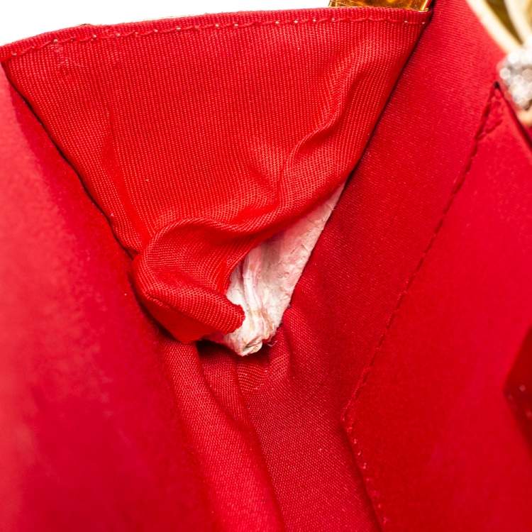 Pre Owned Christian Louboutin Gold Python Charity Chain Clutch