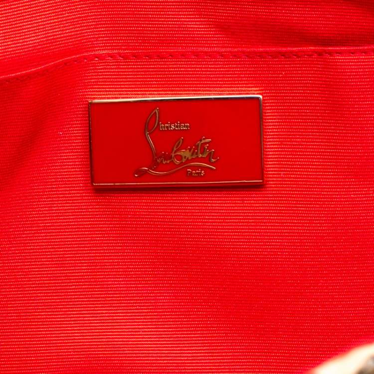 Pre Owned Christian Louboutin Beige Evita Pampas Clutch Bag