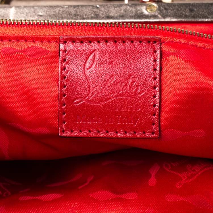 Pre Owned Christian Louboutin Metallic Leather Loubinette Hobo