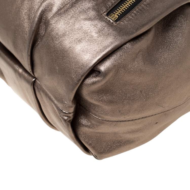 Pre Owned Christian Louboutin Metallic Leather Loubinette Hobo