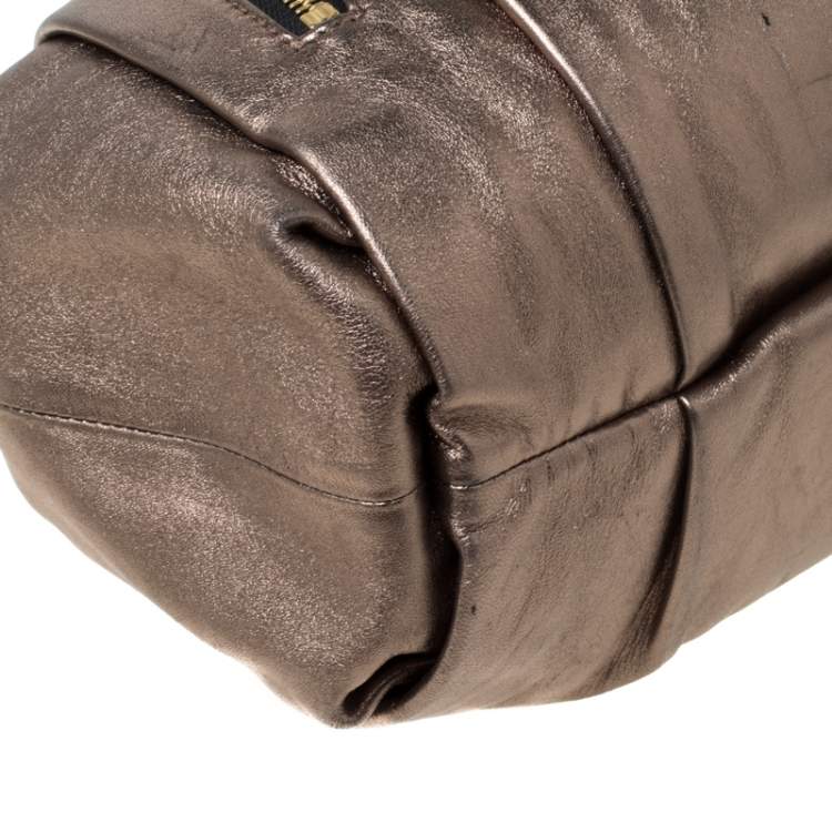 Pre Owned Christian Louboutin Metallic Leather Loubinette Hobo