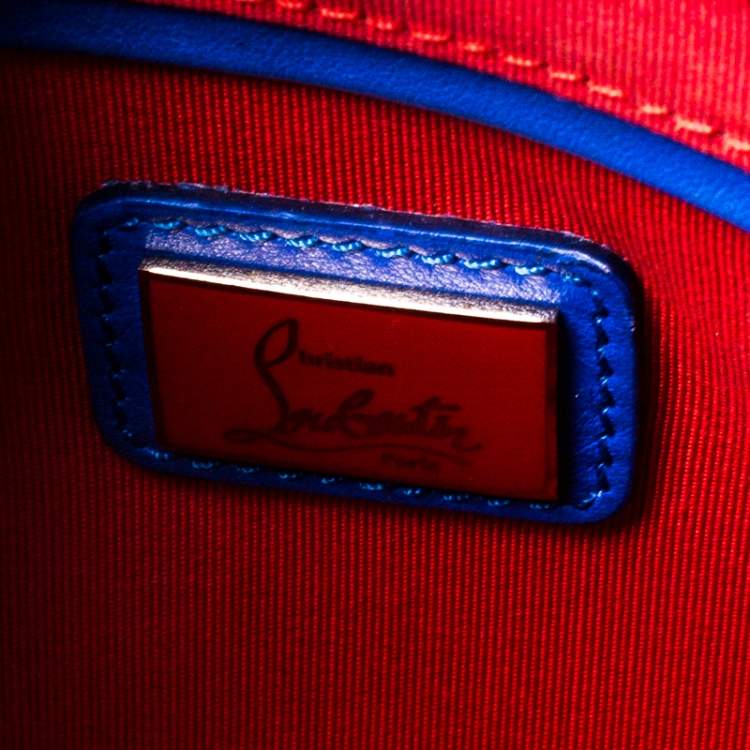 Pre Owned Christian Louboutin Blue Leather Mini Passage Top Handle Bag
